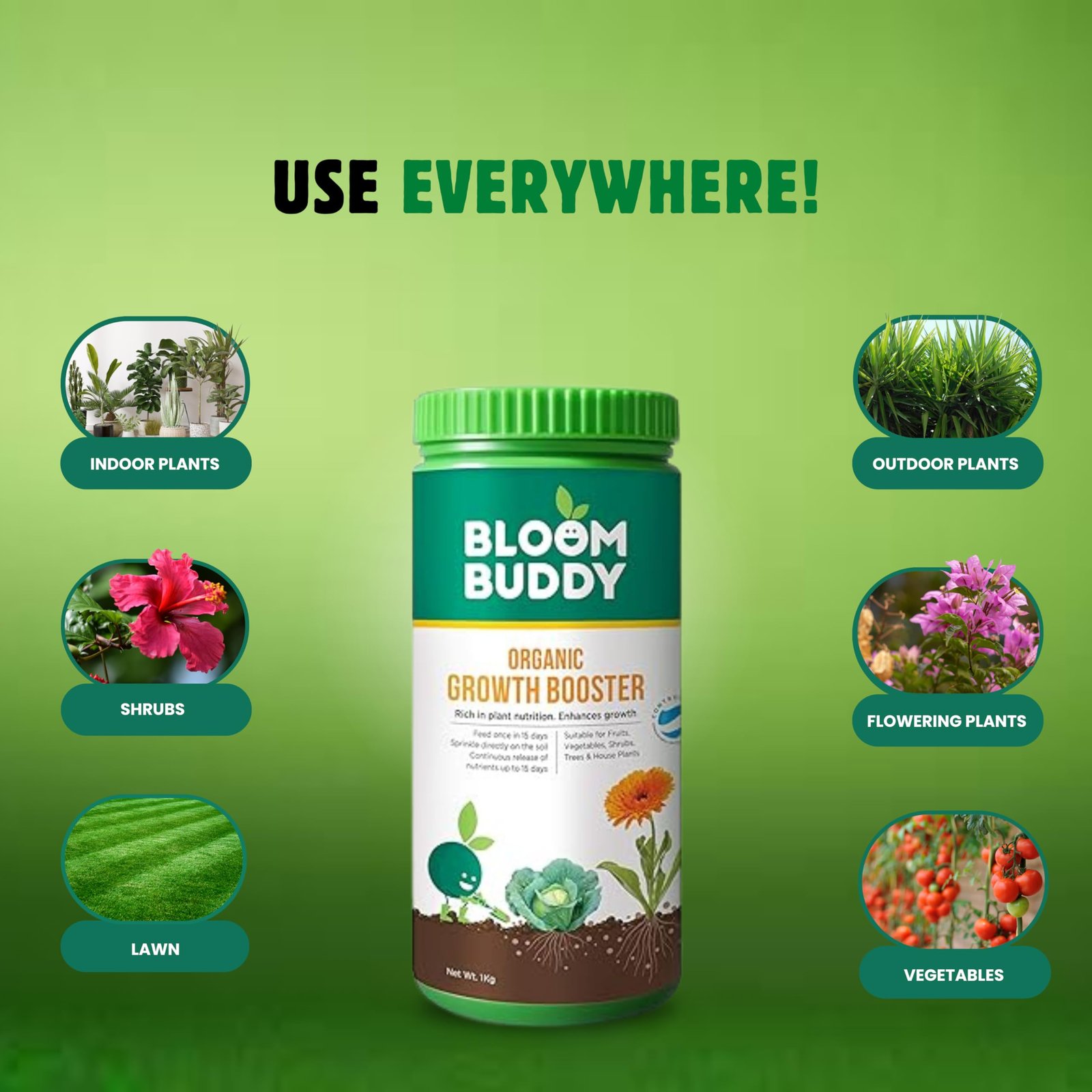 BloomBuddy Plant Fertilizer 1kg Granules – 100% Organic NPK Rich Growth,Flower & Fruit Booster | Fertilizer for Plants Home Garden, Pot Plants,Indoor Plant Fertilizer,Plant Food,Potted Plant Nutrients - Image 3