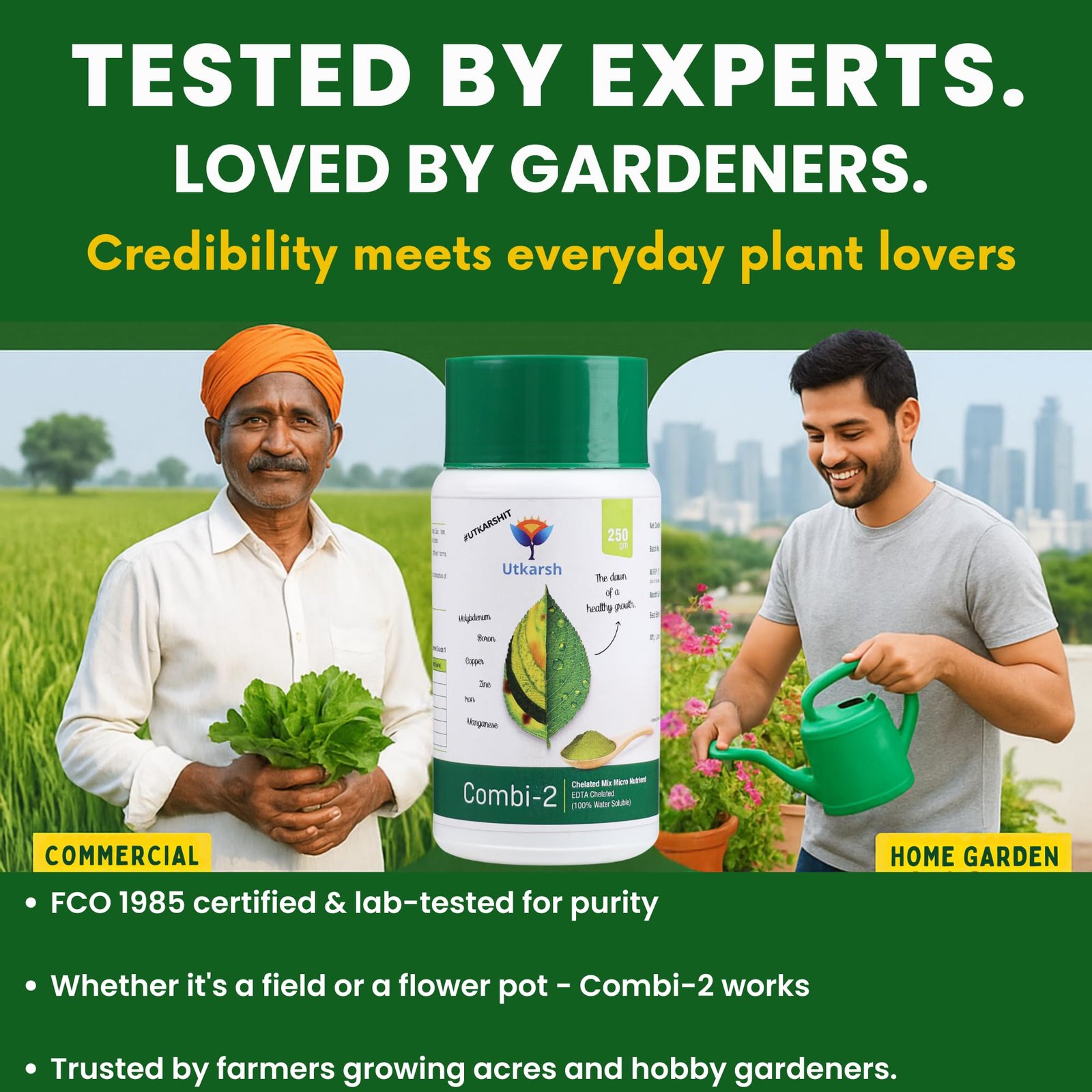 Utkarsh Combi-2 (EDTA Chelated Fertilizers, Mix Micronutrient) Prevents Mix Crop Deficiencies, Keeps Plants/Home Garden Healthy, Improves Crop Yield & Quality (500 gm; Pack of 1) - Image 6