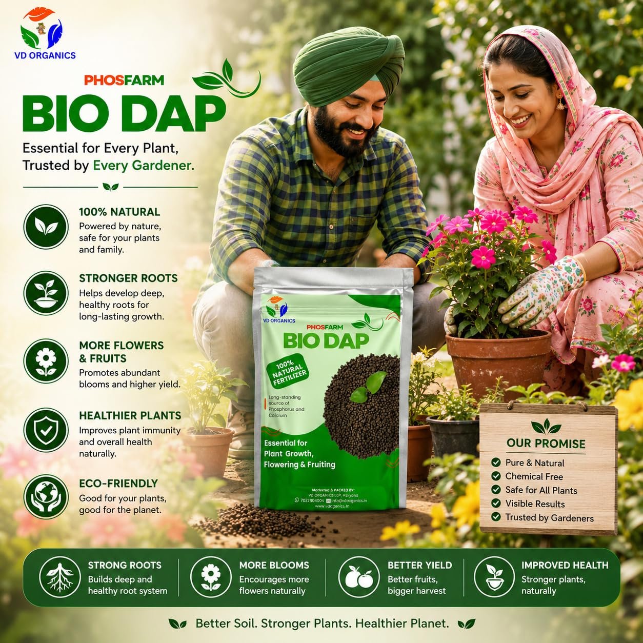 VD ORGANICS Bio Dap Organic Fertilizer for Plants 5kg, Granules | Organic Plant Food for Faster Root Growth, Healthy Flowering & Fruiting | Indoor & Outdoor Plants, Home Garden & Vegetable Plants - Image 2