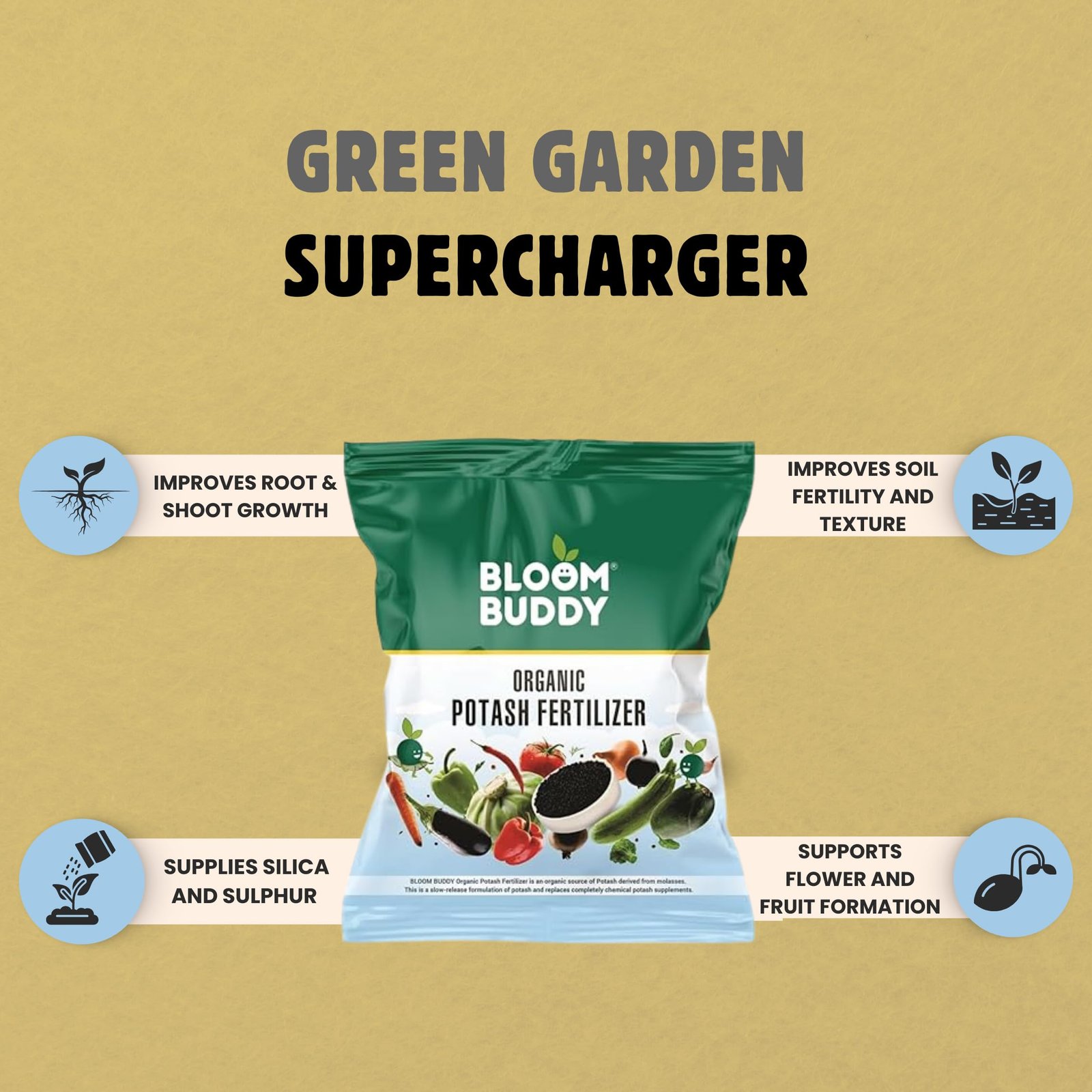 Bloom Buddy Organic Potash Fertilizer – 1kg | Boosts Root, Flower & Fruit Growth | Slow-Release Natural Potassium for Home Garden, Terrace & Indoor Plants | Safe, Eco-Friendly Soil Enricher - Image 8