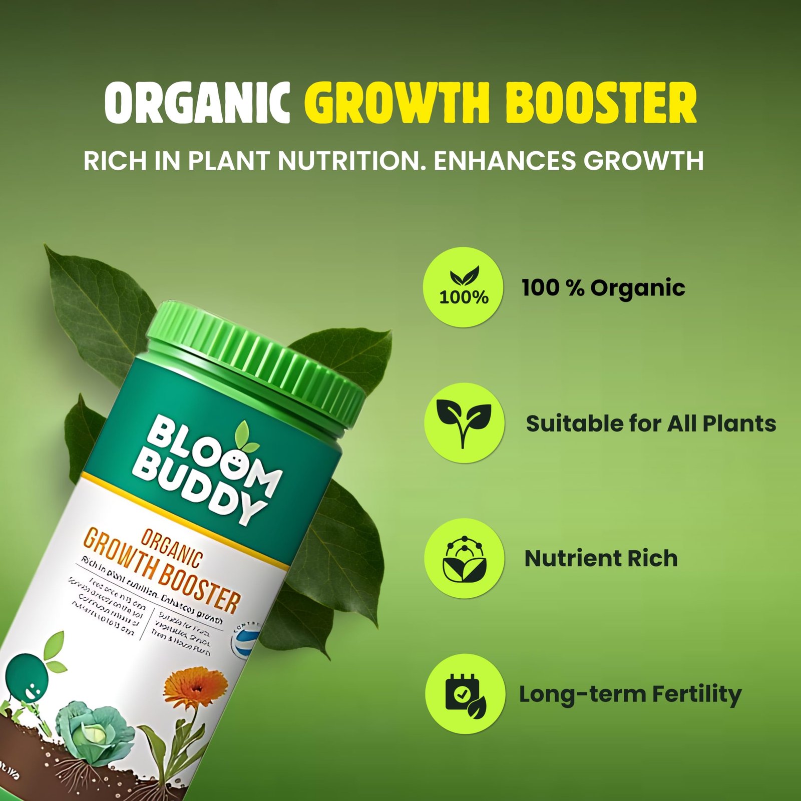 BloomBuddy Plant Fertilizer 1kg Granules – 100% Organic NPK Rich Growth,Flower & Fruit Booster | Fertilizer for Plants Home Garden, Pot Plants,Indoor Plant Fertilizer,Plant Food,Potted Plant Nutrients - Image 2