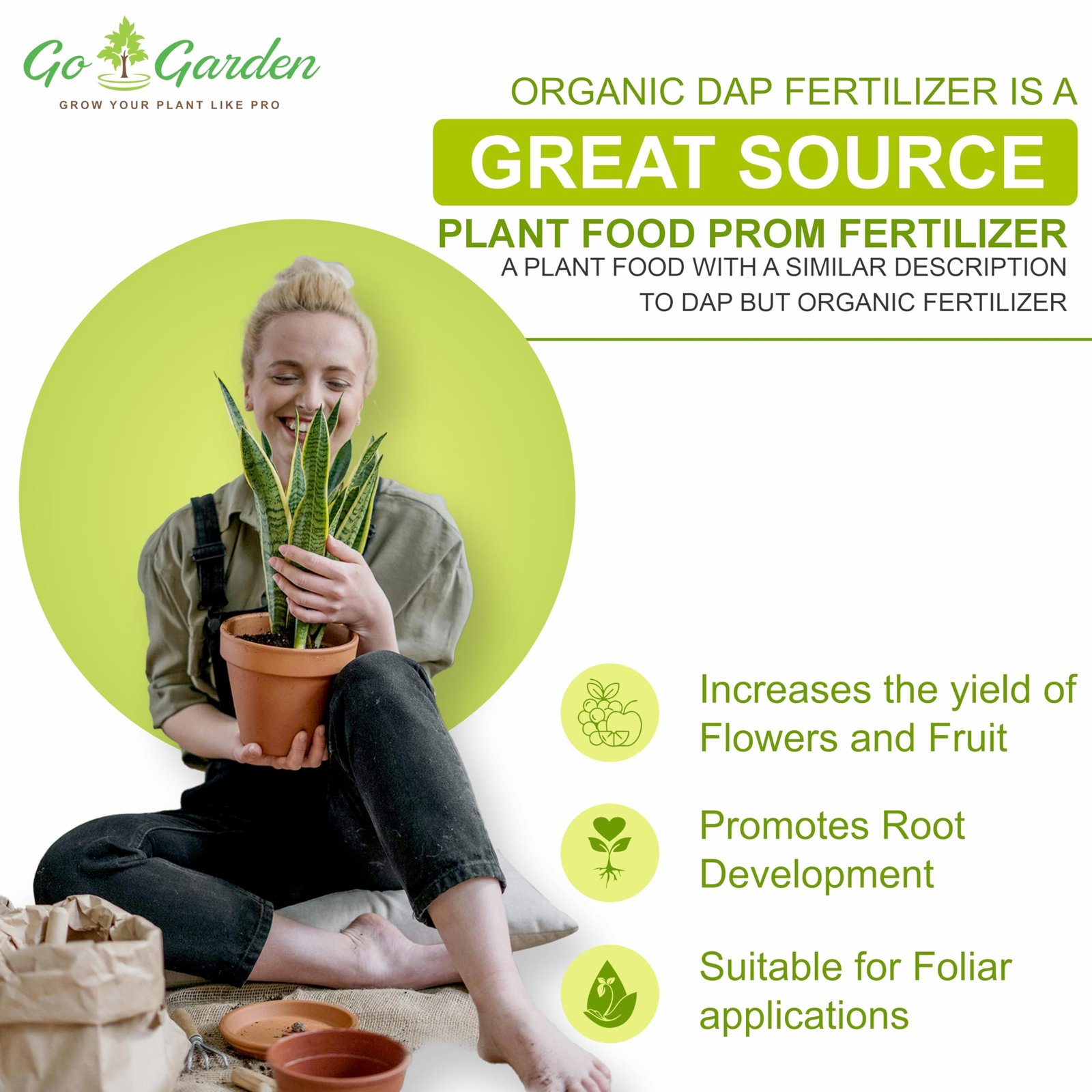 Go Garden Bio DAP Fertilizer for Plants | Organic DAP for Faster Growth, Flowering & Fruiting – Ideal for Home Garden, Indoor & Outdoor Plants 400 Gram Granules - Image 5