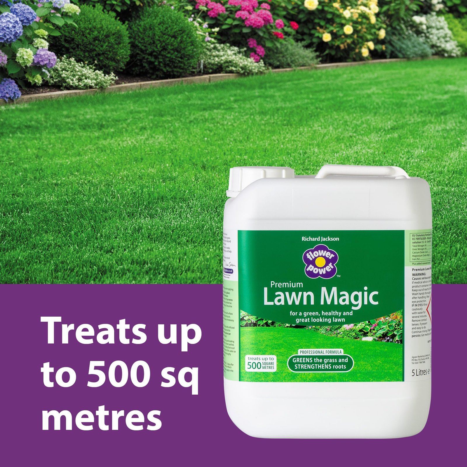 Richard Jackson Premium Lawn Magic, Lawn Feed for Gardens, Greens the Grass & Strengthens the Roots (5L)