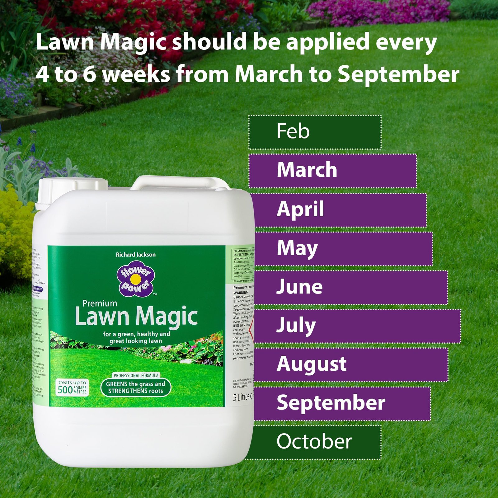 Richard Jackson Premium Lawn Magic, Lawn Feed for Gardens, Greens the Grass & Strengthens the Roots (5L) - Image 2