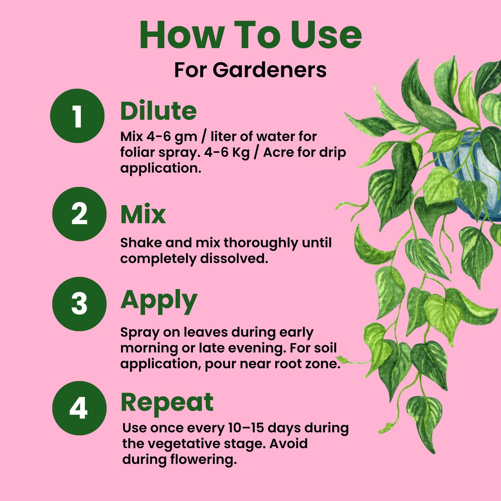 Utkarsh Calcium Nitrate Fertilizer for Plants Home Garden | 100% Water Soluble Foliar Spray Nutrition, Promotes & Boosts Healthy Flower and Fruit Growth (900 gm; Pack of 1) - Image 4