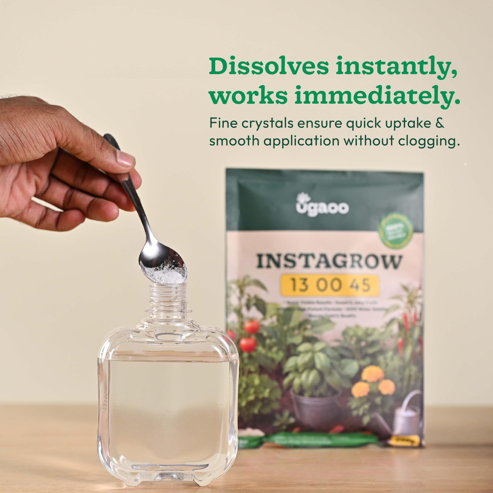 Ugaoo InstaGrow NPK 13:00:45 Fertilizer (250g) | High Potassium Water-Soluble Fertilizer for Fruit & Flower Quality | Boosts Yield & Sweetness - Image 8