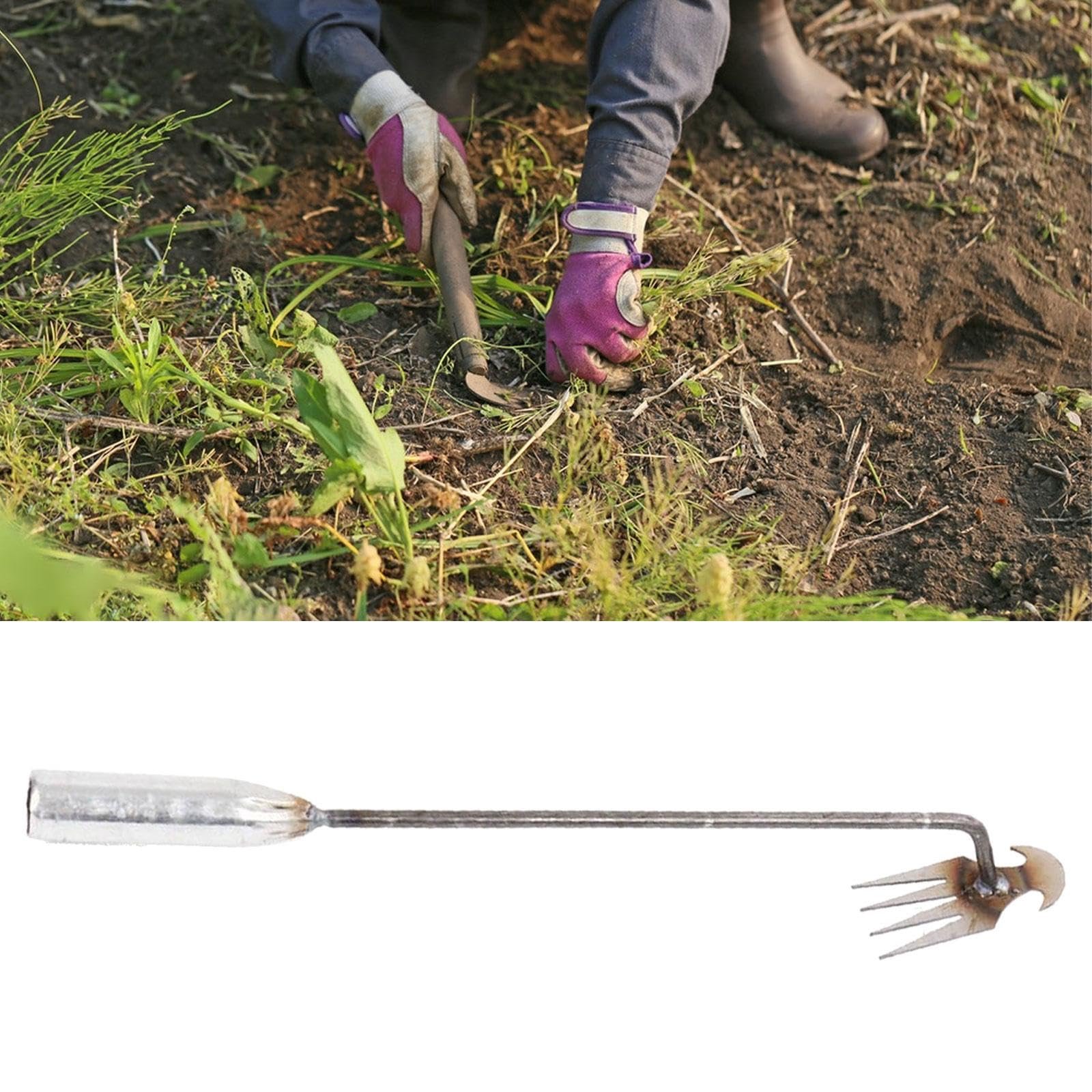 Weeding Artifact Hand Cultivator Rake Hoe Tiller Tool for Vegetable Planting 40Cm - Image 7