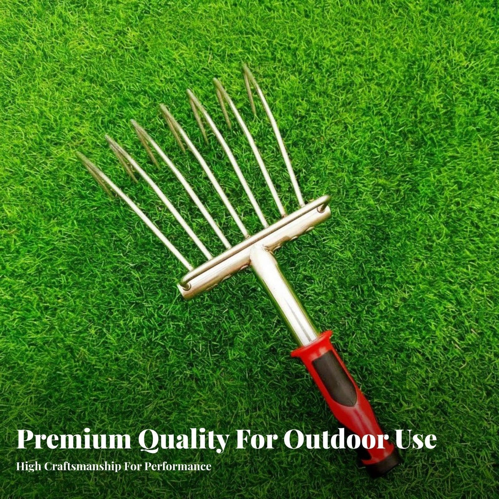 5-Tine Hoe, Multifunctional Garden Cultivator for Weeding, Soil Loosening, Digging, Vegetable Planting, Land Prep - Image 4