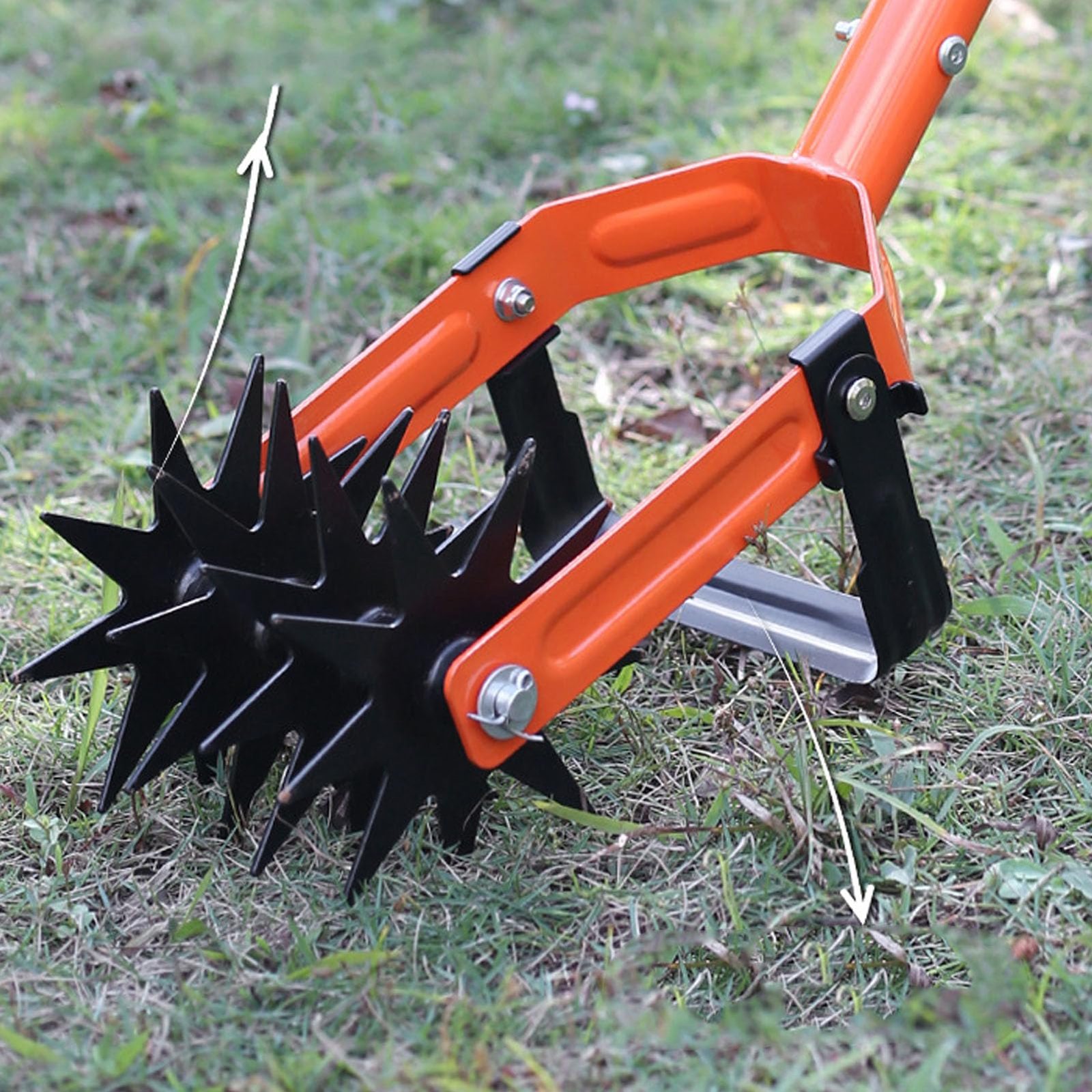 Handheld Cultivator Tool Rotating Soil Breaker Hardened Steel Cultivator Tool for Efficient Soil Fragmentation, Adjustable Handle, with Removal for Comfortable Gardening - Image 9