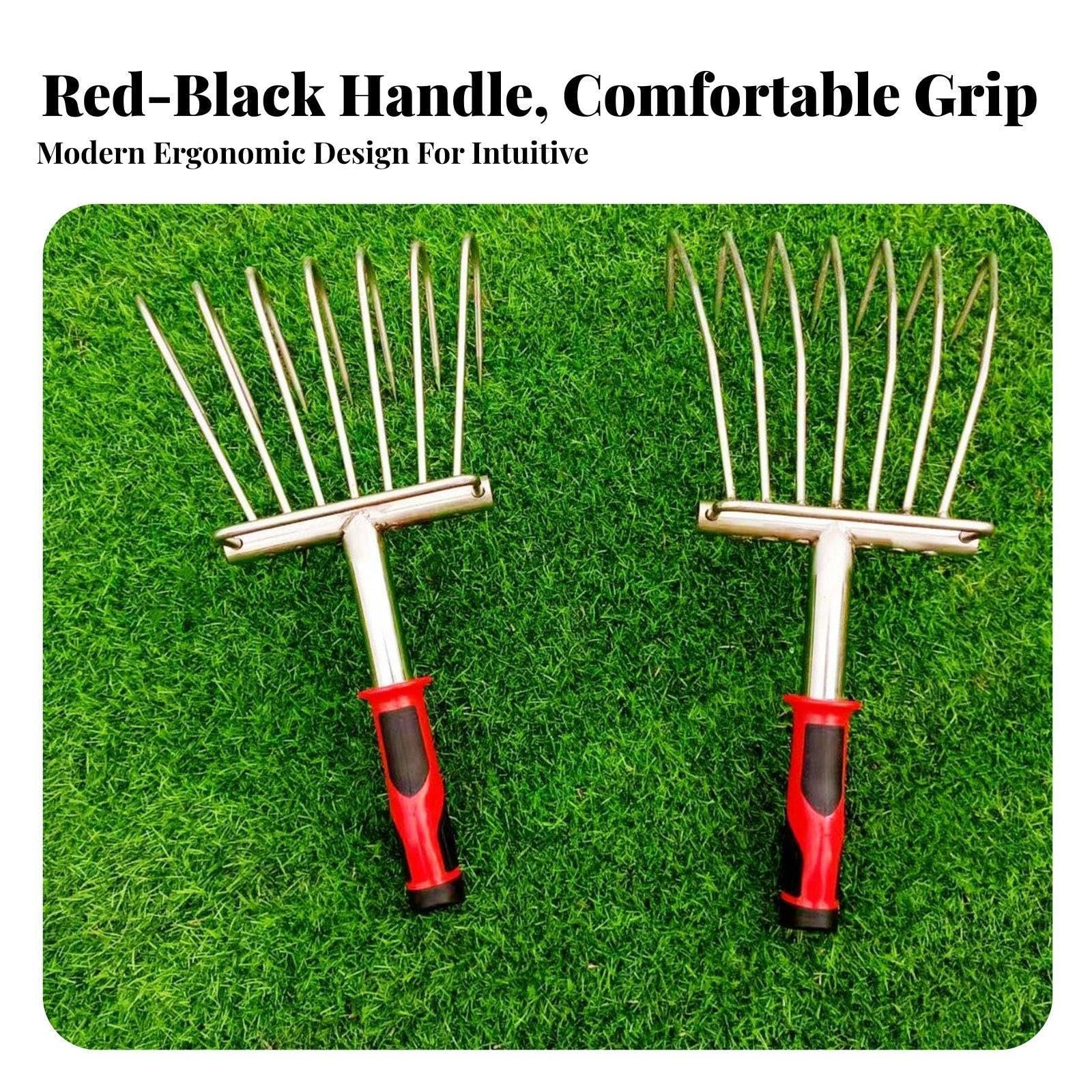 5-Tine Hoe, Multifunctional Garden Cultivator for Weeding, Soil Loosening, Digging, Vegetable Planting, Land Prep - Image 3
