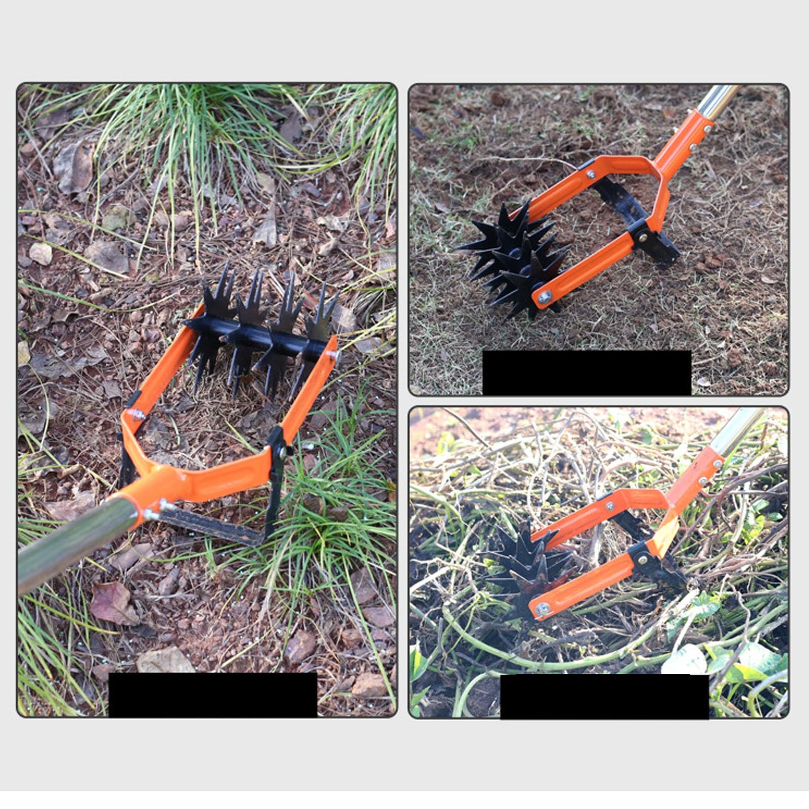Handheld Cultivator Tool Rotating Soil Breaker Hardened Steel Cultivator Tool for Efficient Soil Fragmentation, Adjustable Handle, with Removal for Comfortable Gardening - Image 4