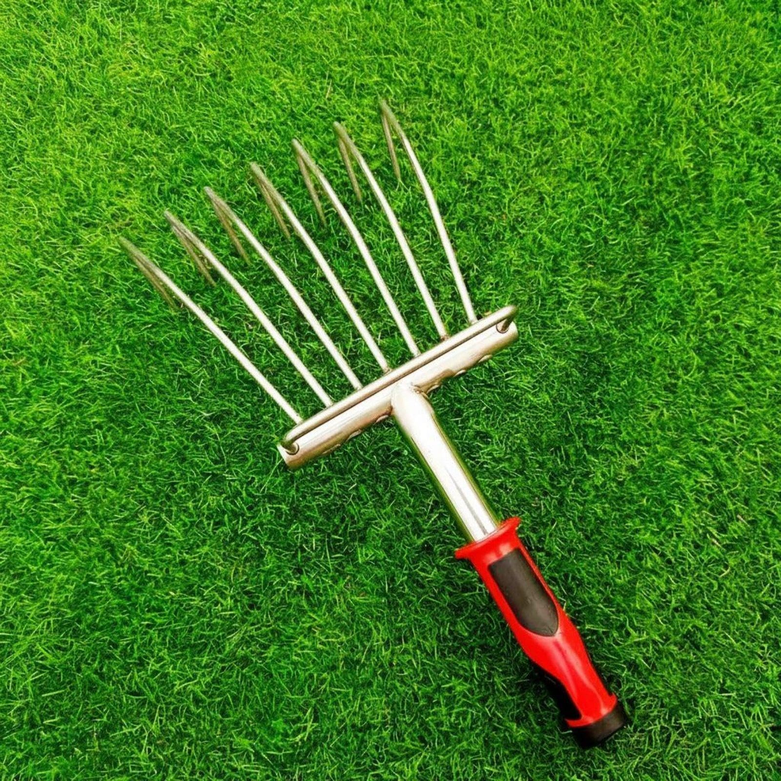 5-Tine Hoe, Multifunctional Garden Cultivator for Weeding, Soil Loosening, Digging, Vegetable Planting, Land Prep - Image 2